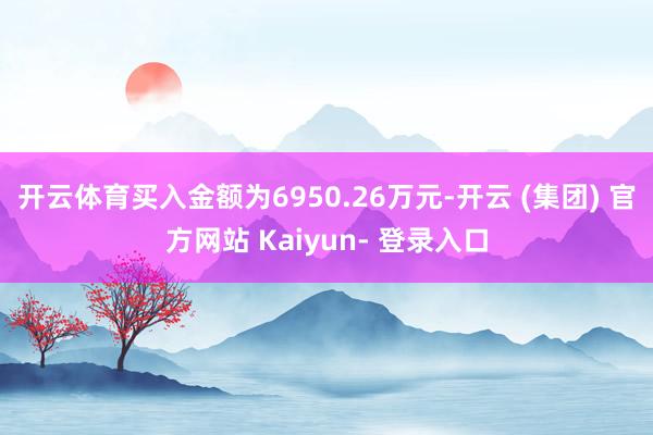 开云体育买入金额为6950.26万元-开云 (集团) 官方网站 Kaiyun- 登录入口