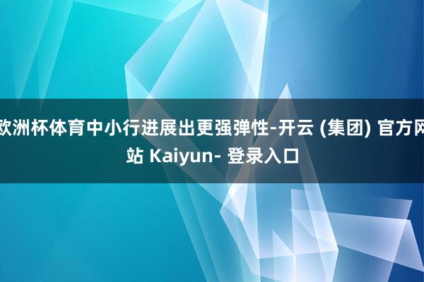 欧洲杯体育中小行进展出更强弹性-开云 (集团) 官方网站 Kaiyun- 登录入口