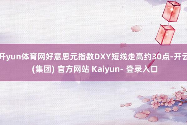 开yun体育网好意思元指数DXY短线走高约30点-开云 (集团) 官方网站 Kaiyun- 登录入口