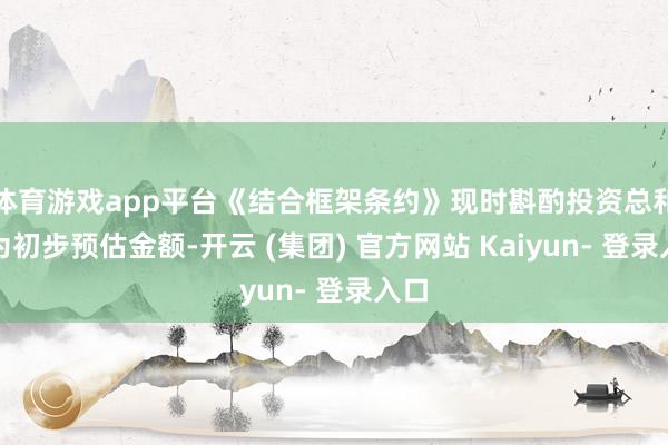 体育游戏app平台《结合框架条约》现时斟酌投资总和仅为初步预估金额-开云 (集团) 官方网站 Kaiyun- 登录入口