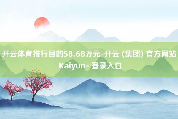 开云体育推行目的58.68万元-开云 (集团) 官方网站 Kaiyun- 登录入口