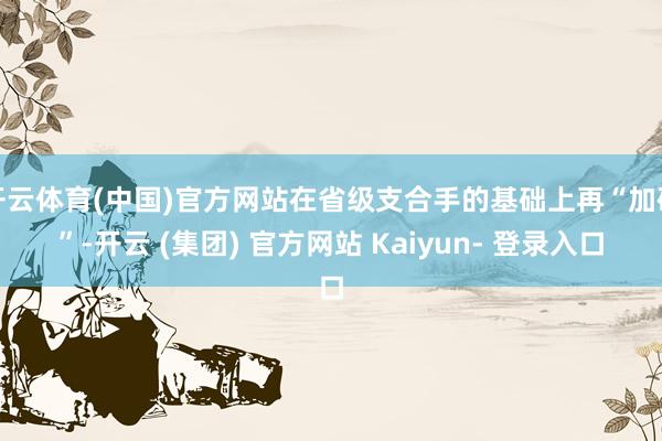 开云体育(中国)官方网站在省级支合手的基础上再“加码”-开云 (集团) 官方网站 Kaiyun- 登录入口