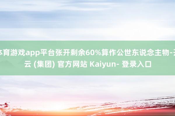 体育游戏app平台张开剩余60%算作公世东说念主物-开云 (集团) 官方网站 Kaiyun- 登录入口