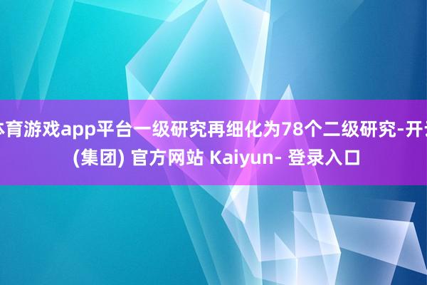 体育游戏app平台一级研究再细化为78个二级研究-开云 (集团) 官方网站 Kaiyun- 登录入口