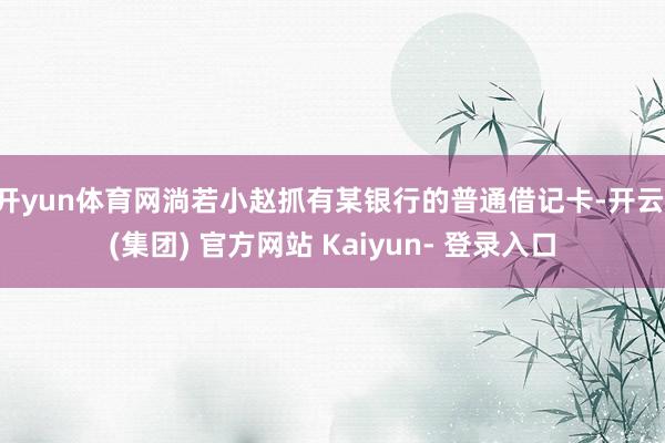 开yun体育网淌若小赵抓有某银行的普通借记卡-开云 (集团) 官方网站 Kaiyun- 登录入口