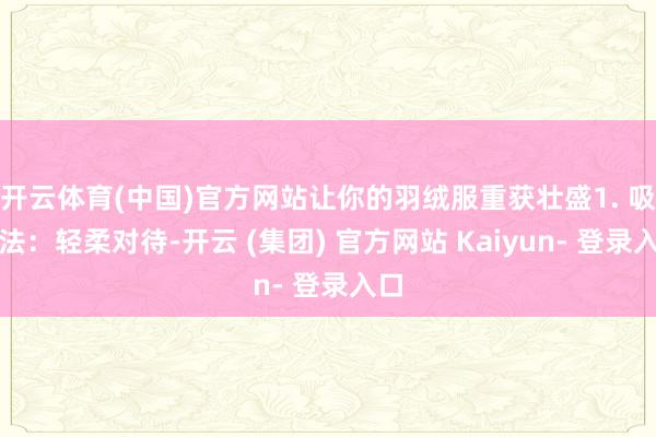 开云体育(中国)官方网站让你的羽绒服重获壮盛1. 吸水法：轻柔对待-开云 (集团) 官方网站 Kaiyun- 登录入口