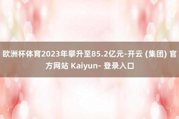欧洲杯体育2023年攀升至85.2亿元-开云 (集团) 官方网站 Kaiyun- 登录入口