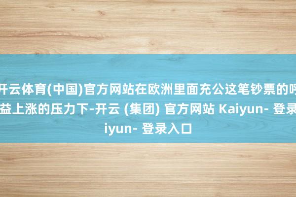 开云体育(中国)官方网站在欧洲里面充公这笔钞票的呼声日益上涨的压力下-开云 (集团) 官方网站 Kaiyun- 登录入口